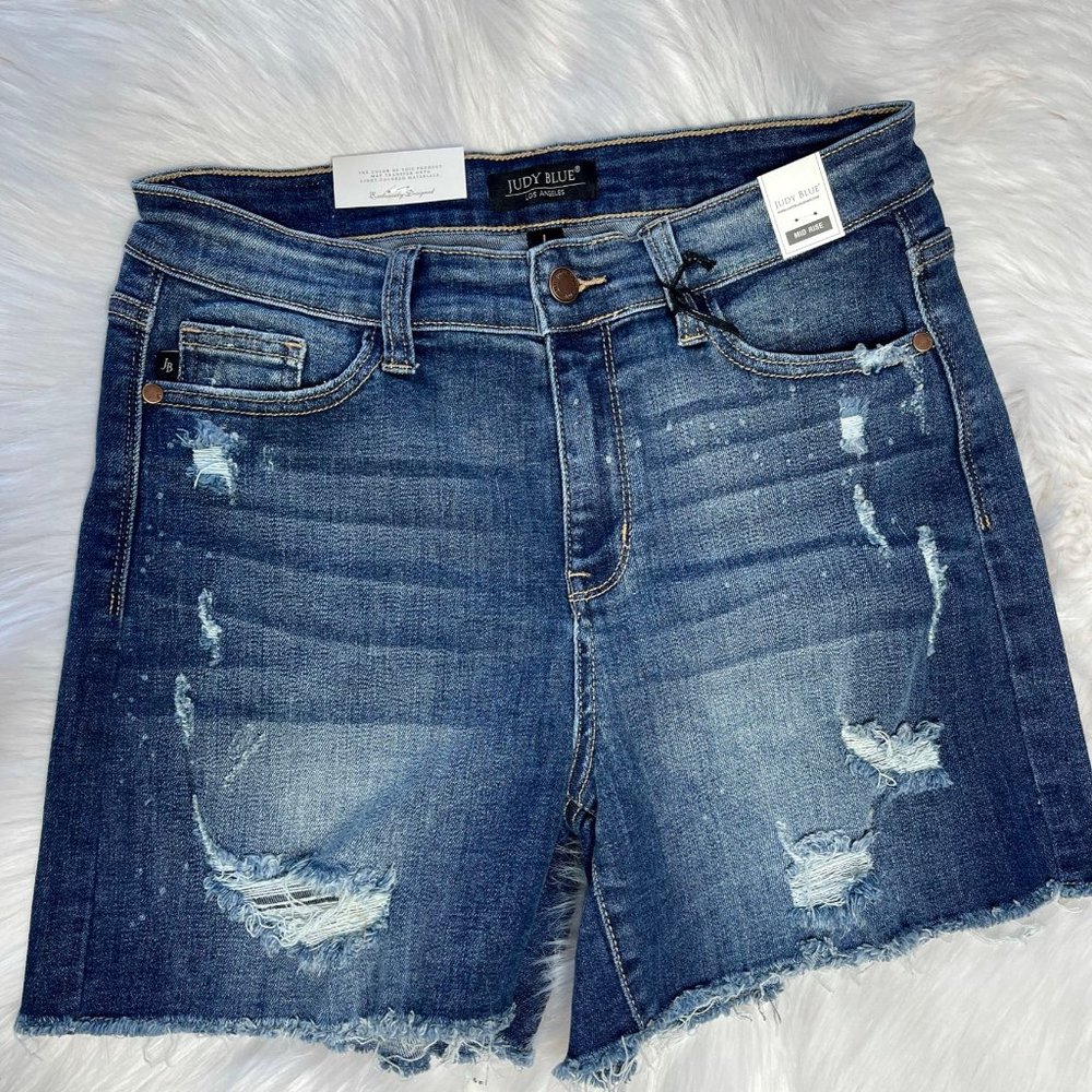 Summer Dreams Judy Blue Bleach Splash Destroy Shorts